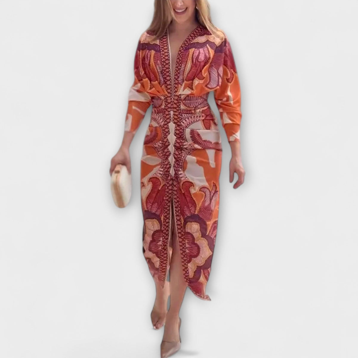 Cleo - Dolman-Midikleid met Braziliaanse print