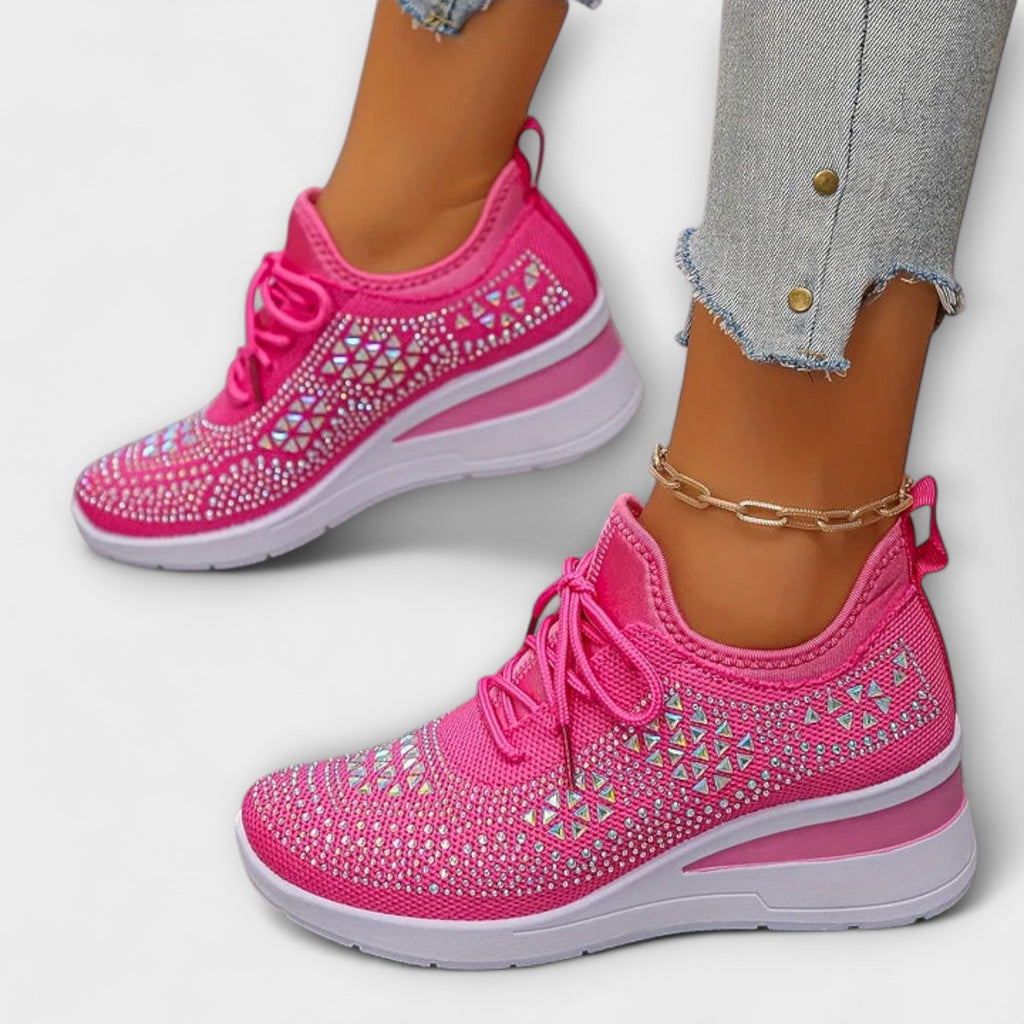 Gisela - Sprankelende Sneakers met Strass