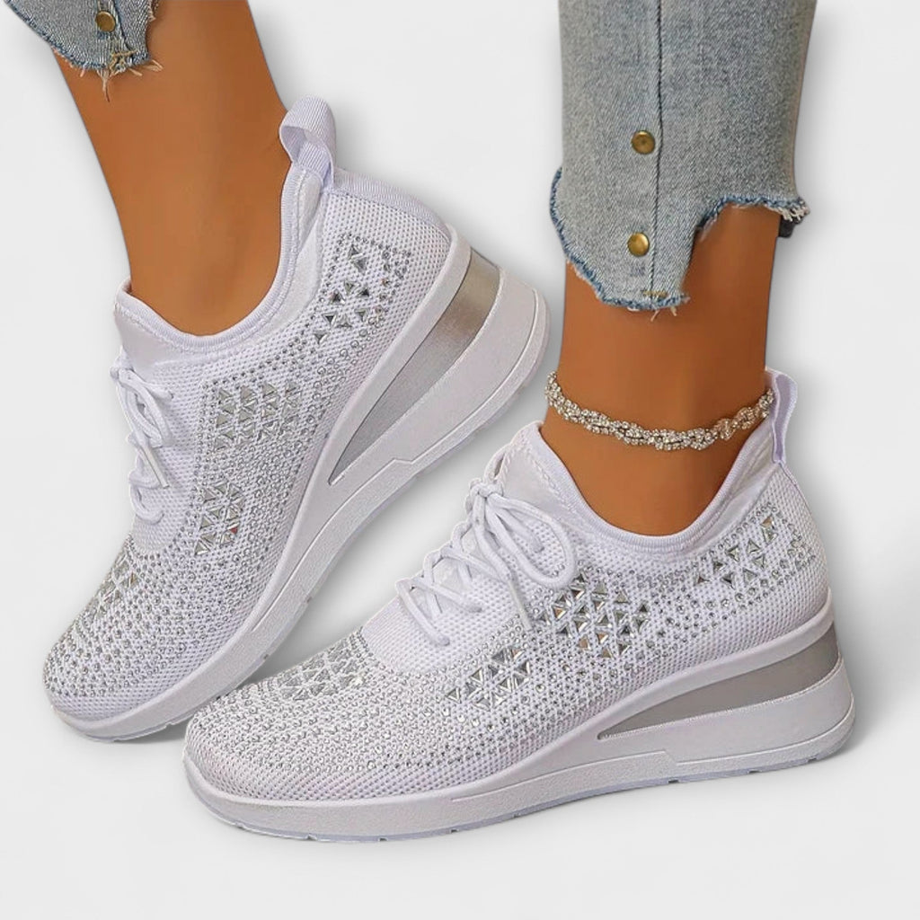 Gisela - Sprankelende Sneakers met Strass