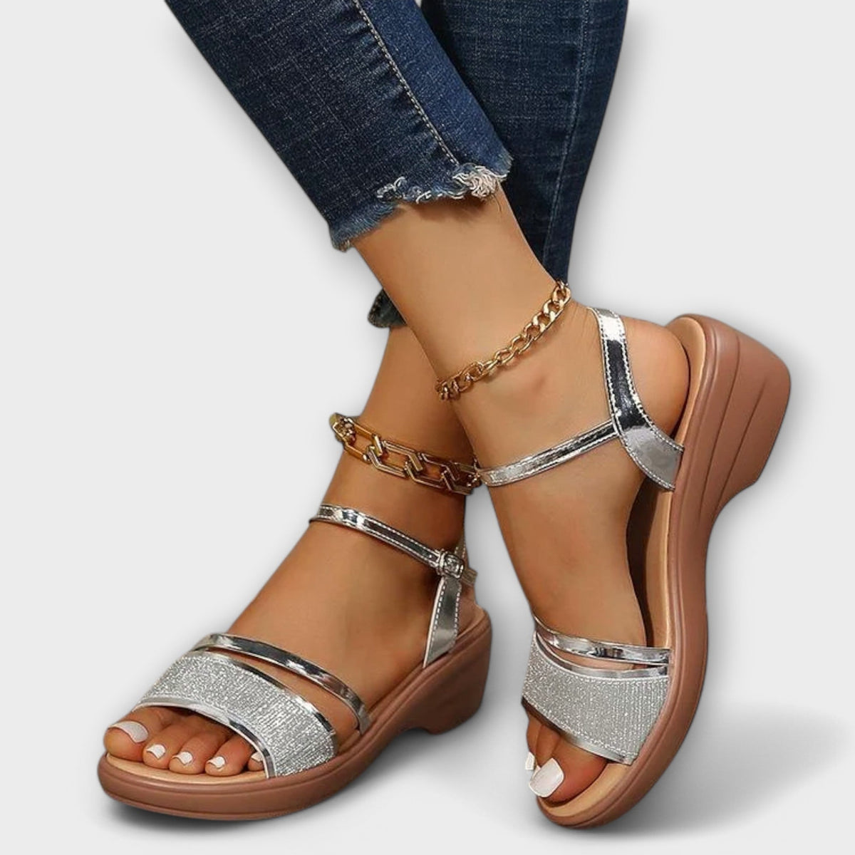 Edelgard - Sandalen met Strass-bandjes