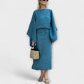 Dana - Blauwe Kimono-jurk van Linnen