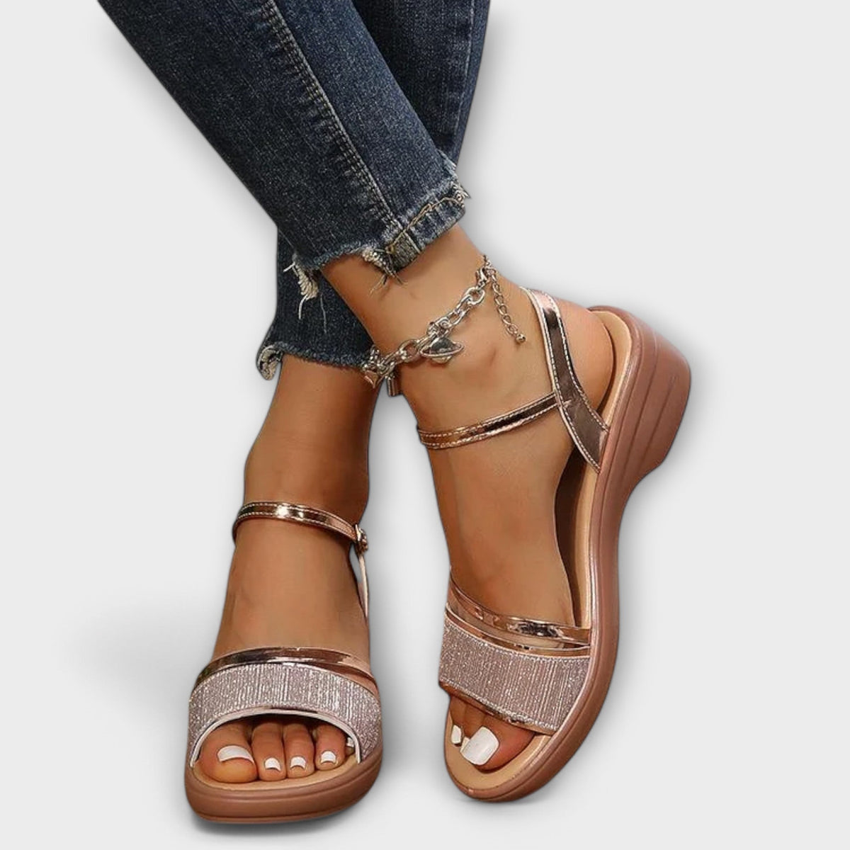 Edelgard - Sandalen met Strass-bandjes