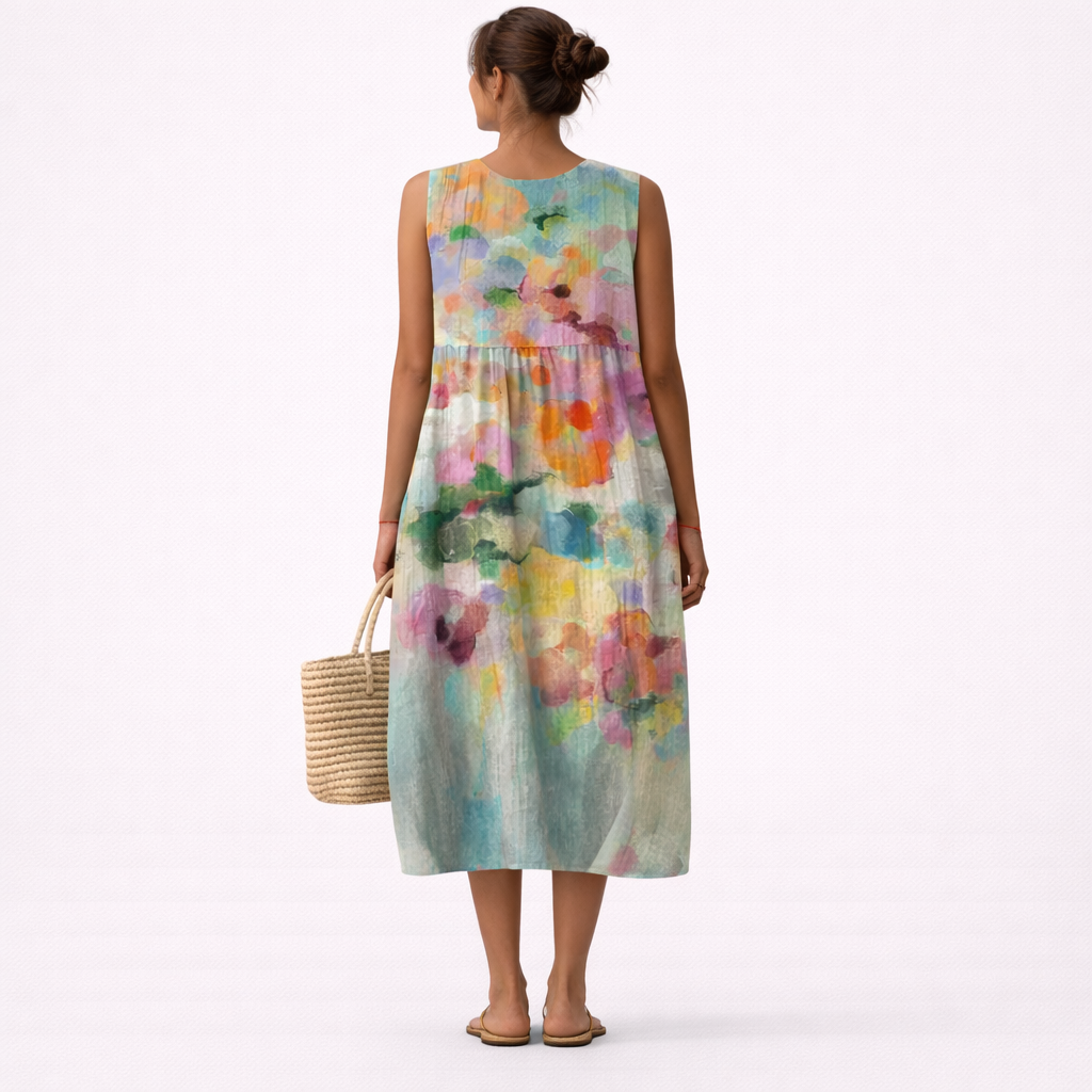 Karla™ | Elegante Multi-kleur Midi Jurk
