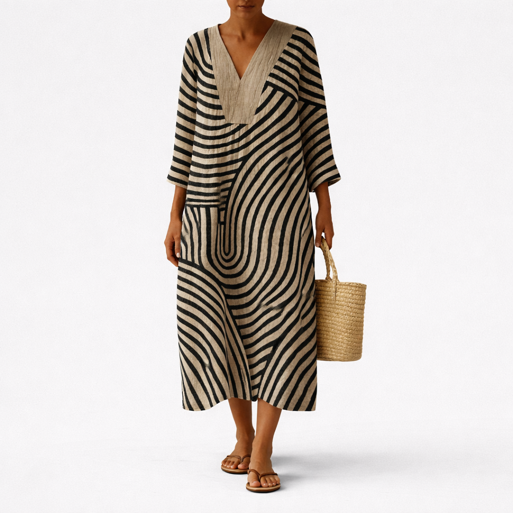 Freja™ | Elegante Gestreepte Jurk