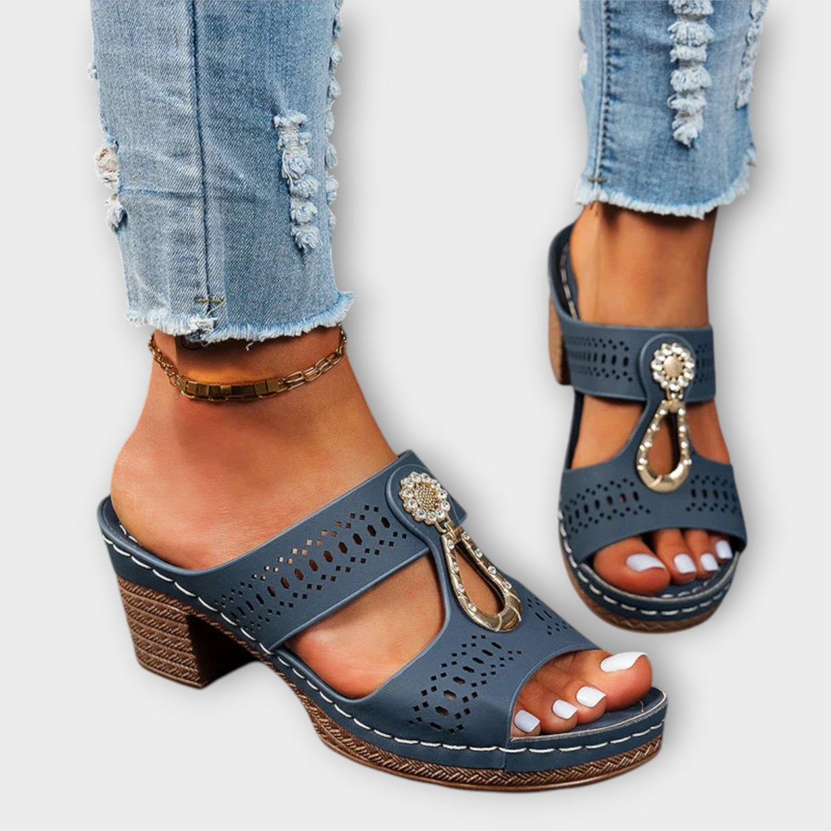 Margarete - Stijlvolle Zwarte Sandalen