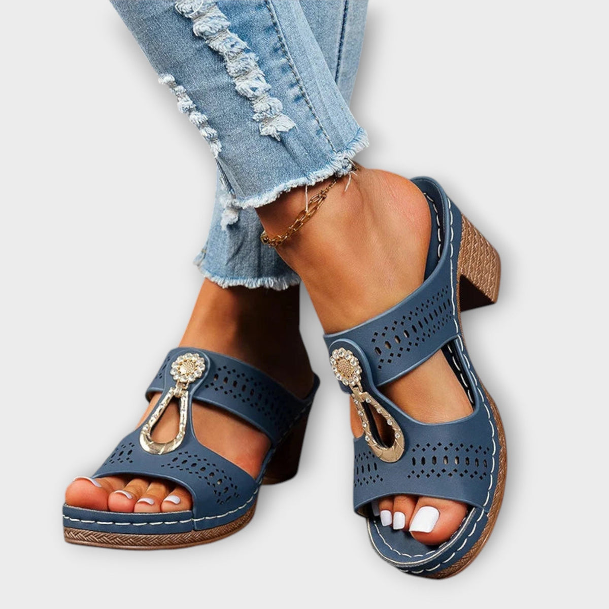Margarete - Stijlvolle Zwarte Sandalen