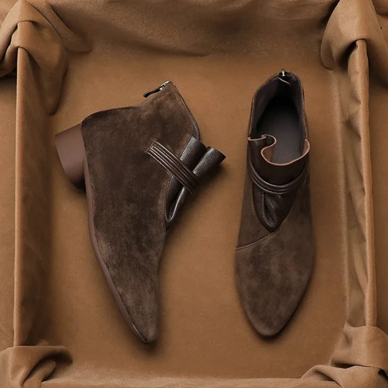 Vivienne Suede Boots with Italian Crest