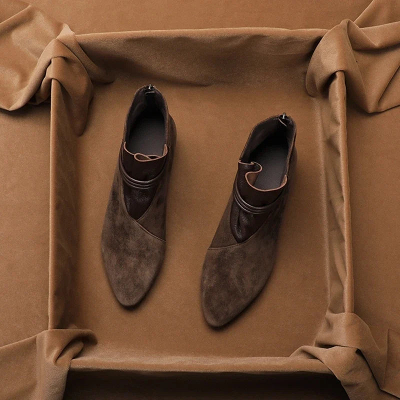 Vivienne Suede Boots with Italian Crest