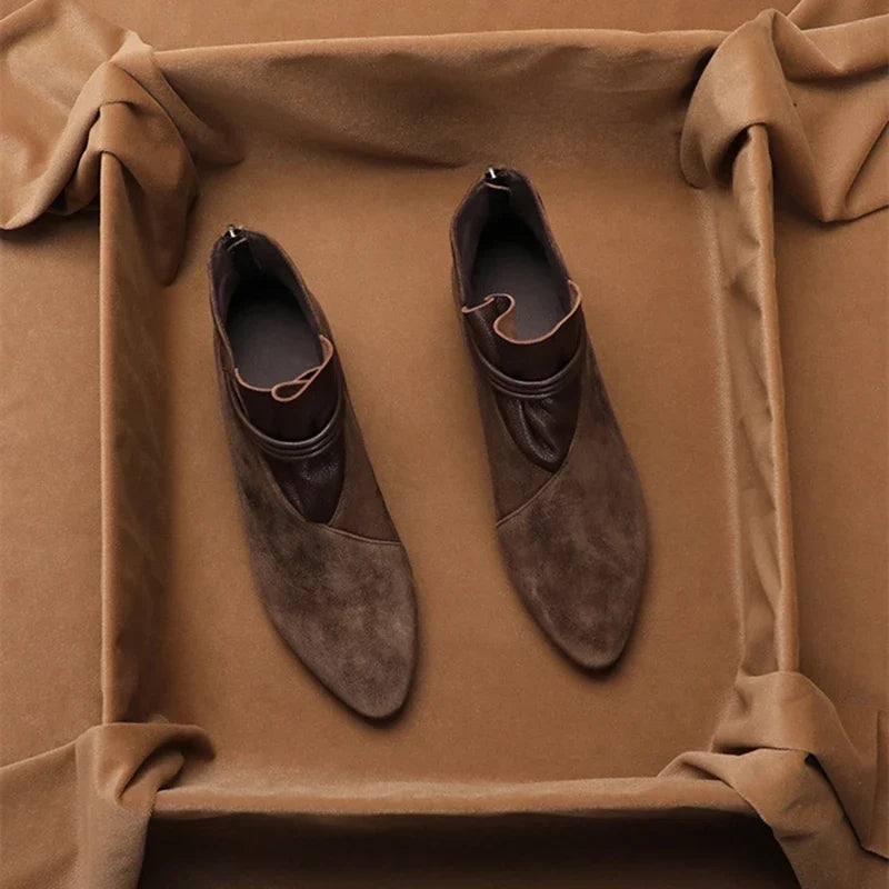 Vivienne Suede Boots with Italian Crest