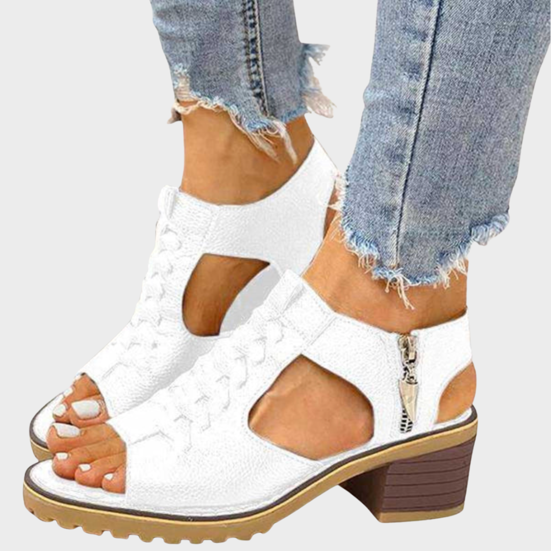 Cornelia – Elegante Peeptoe Sandalen met Blokhak