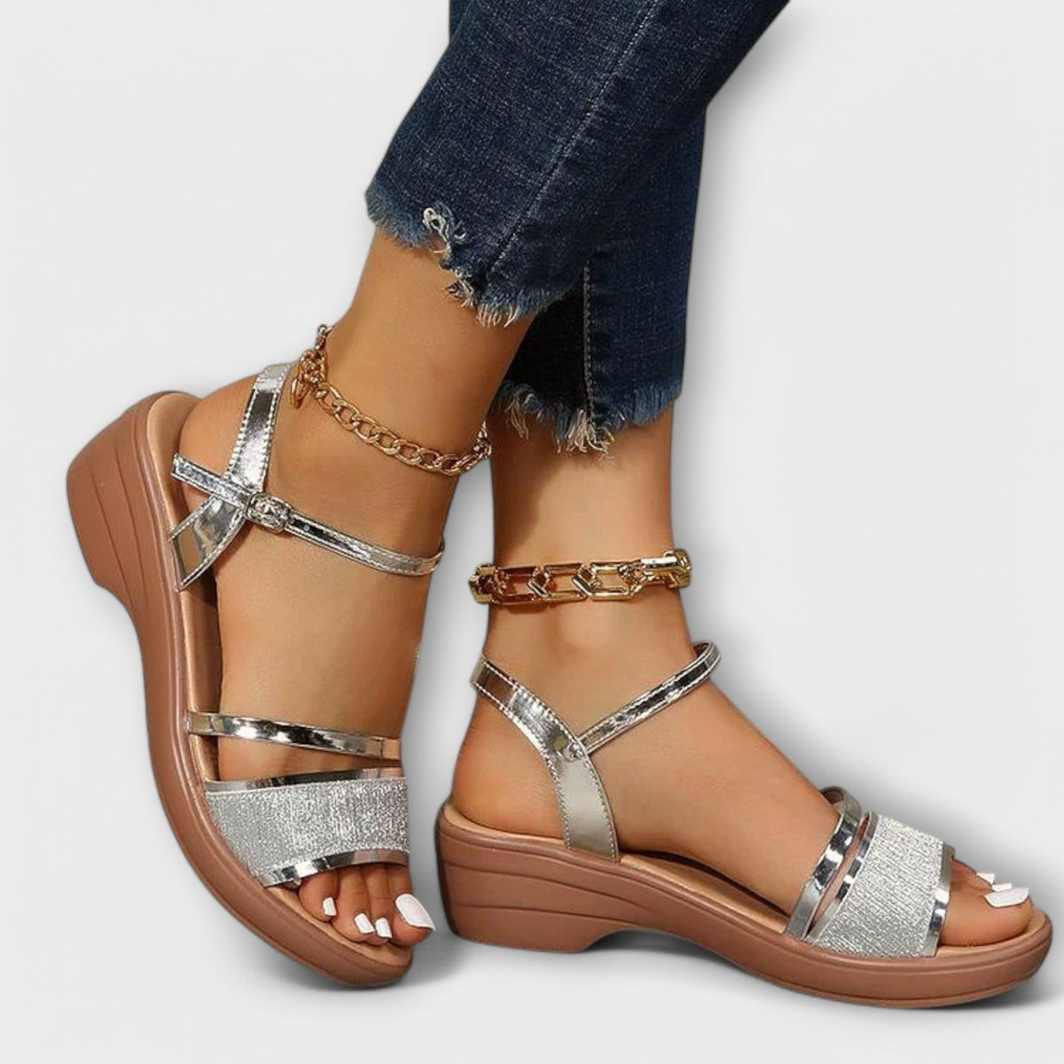 Edelgard - Sandalen met Strass-bandjes