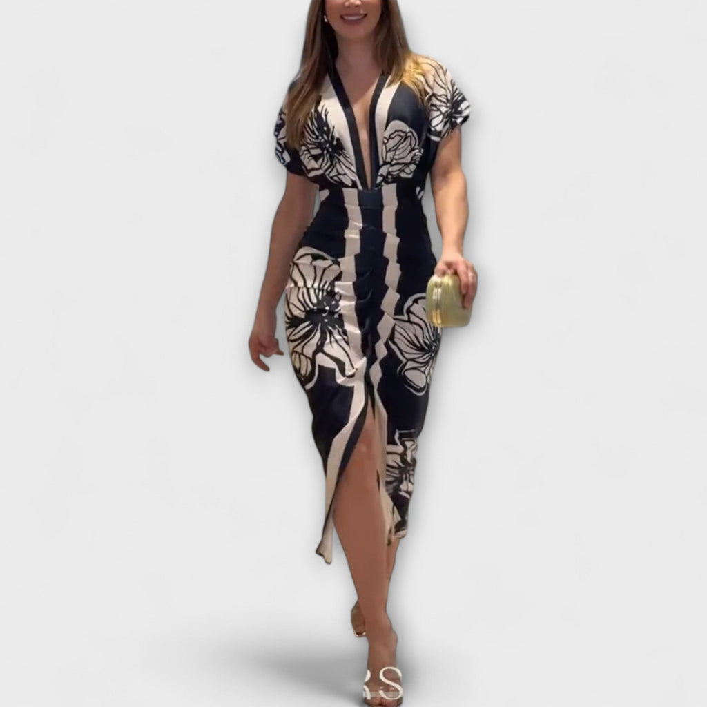 Cleo - Dolman-Midikleid met Braziliaanse print