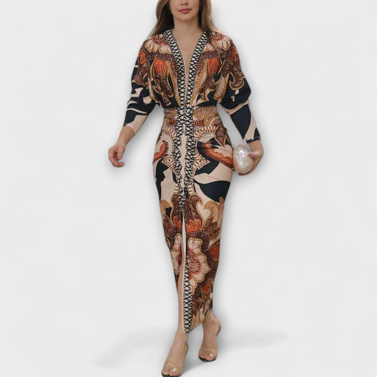 Cleo - Dolman-Midikleid met Braziliaanse print