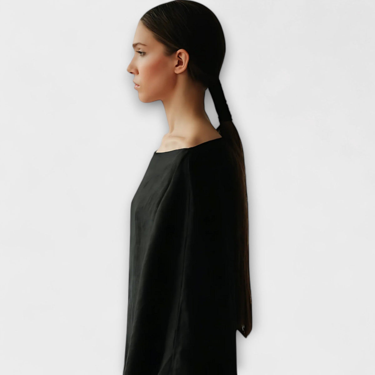 Dana - Blauwe Kimono-jurk van Linnen