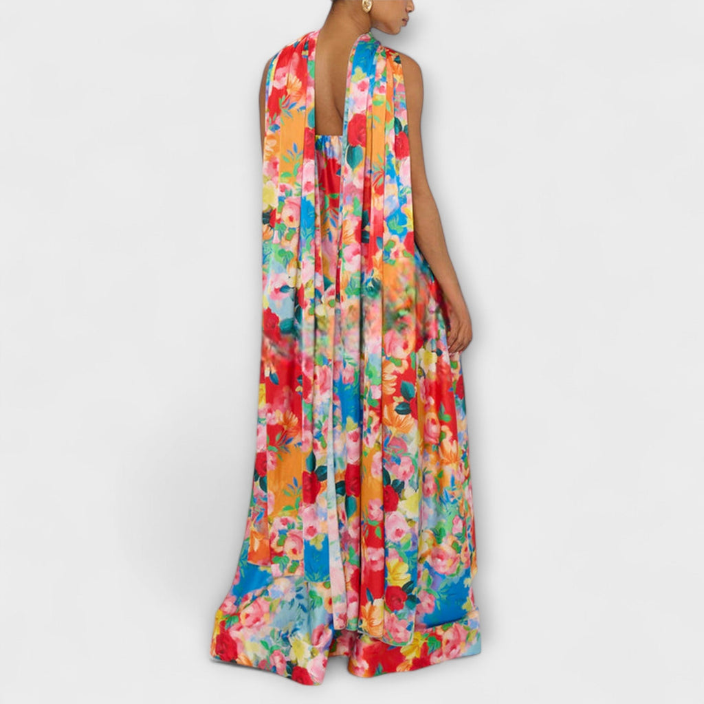 Harlow - Kleurrijke Off-Shoulder-Maxidress met Bloemenpatroon