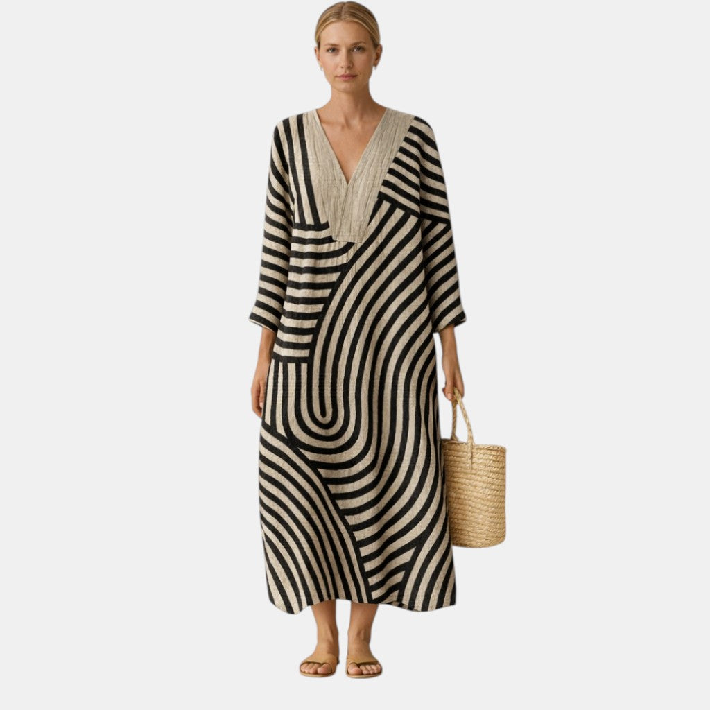 Freja™ | Elegante Gestreepte Jurk