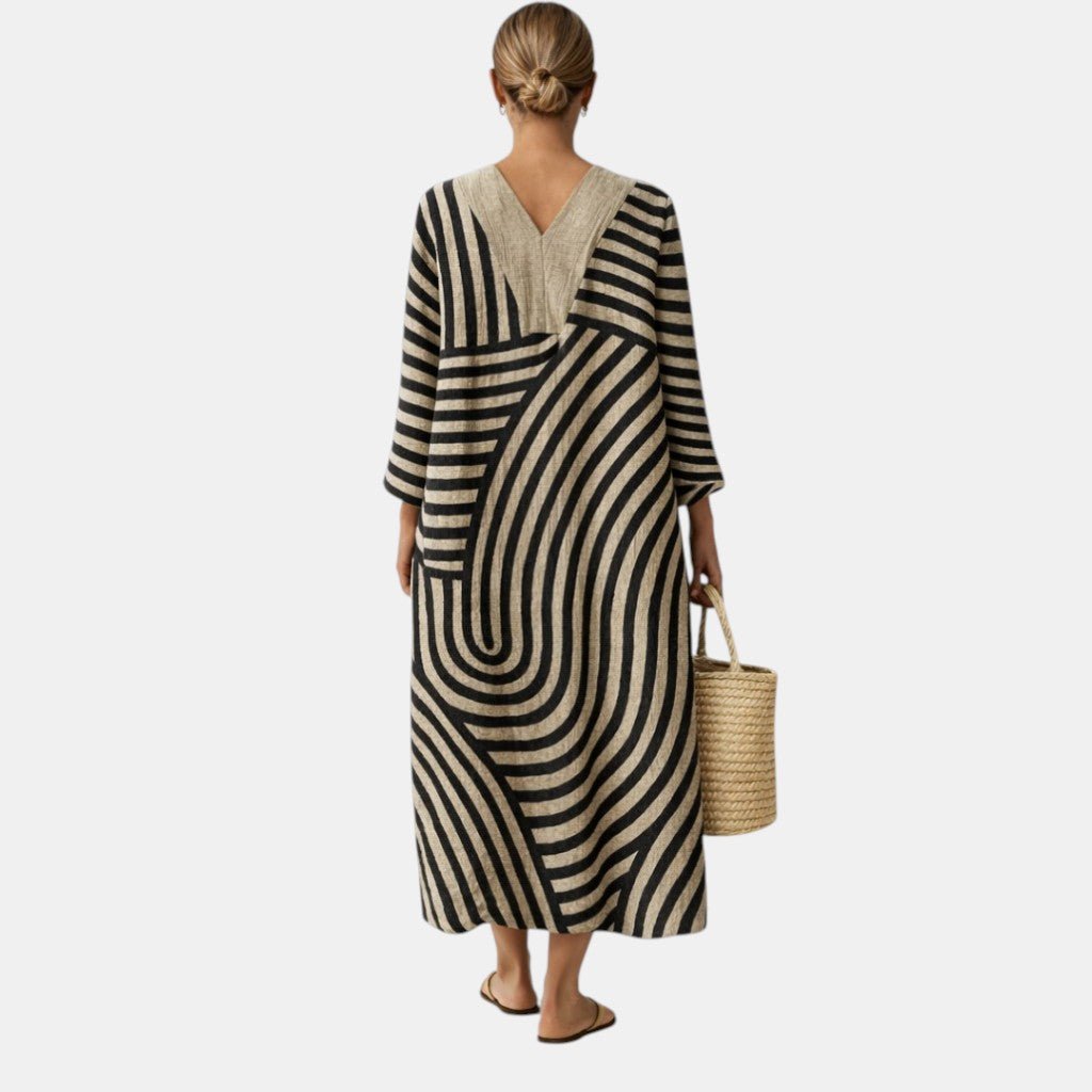 Freja™ | Elegante Gestreepte Jurk