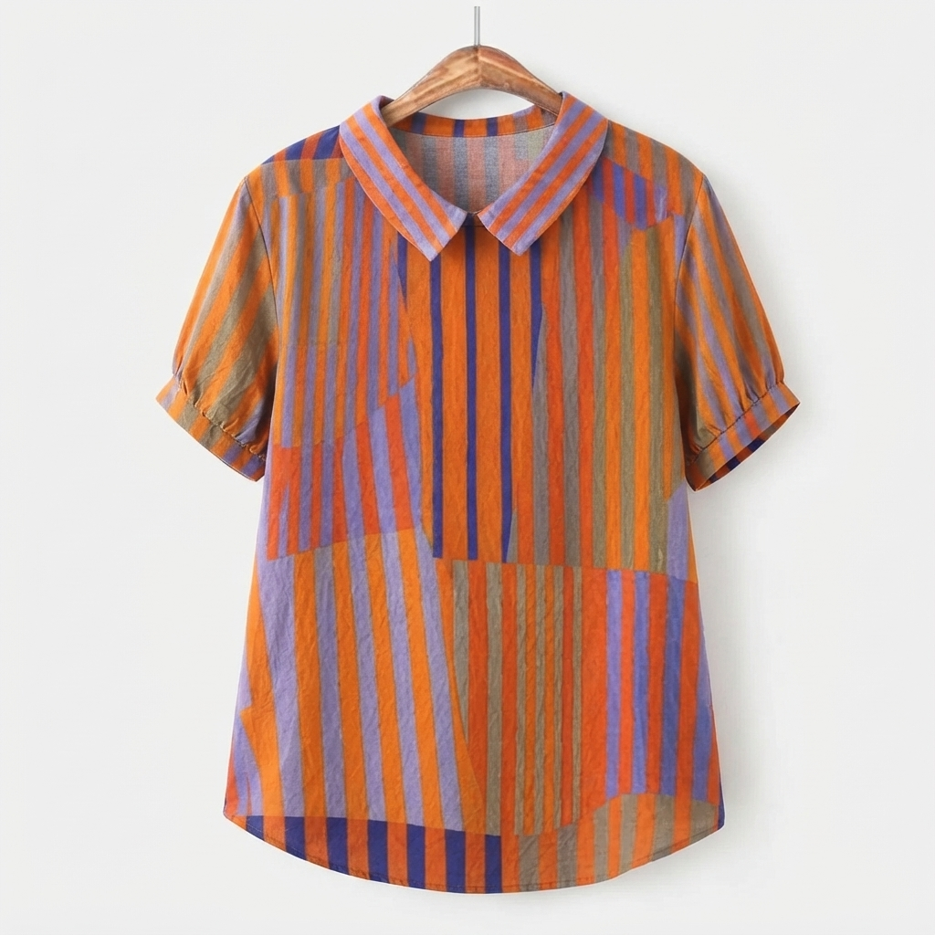 Anaïs | Blouse met Geometrische Strepen