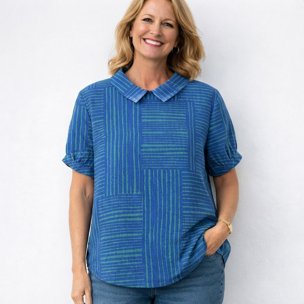 Margaux | Geometric Striped Shirt
