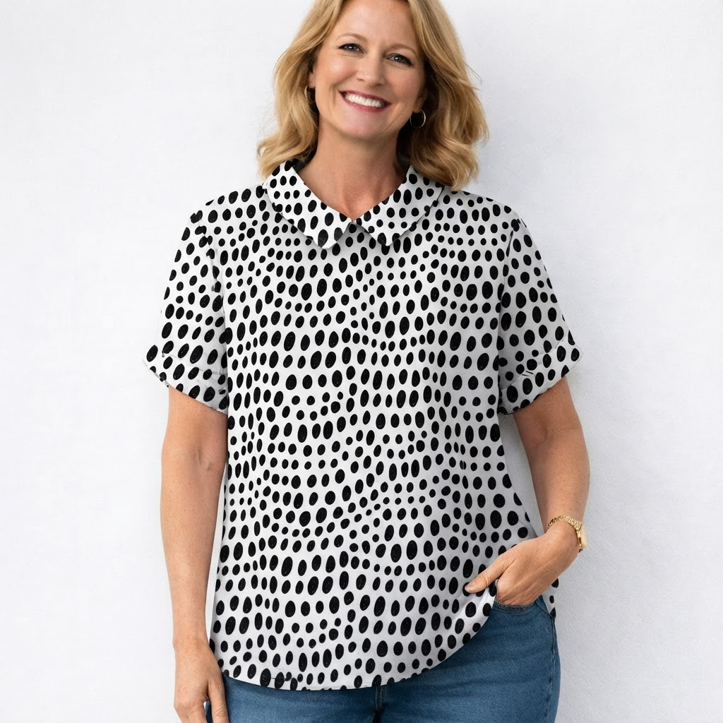 Agathe | Blouse met Stippendessin
