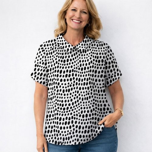 Agathe | Blouse met Stippendessin