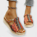 Edeltraud - Ethno-slippers met sleehak