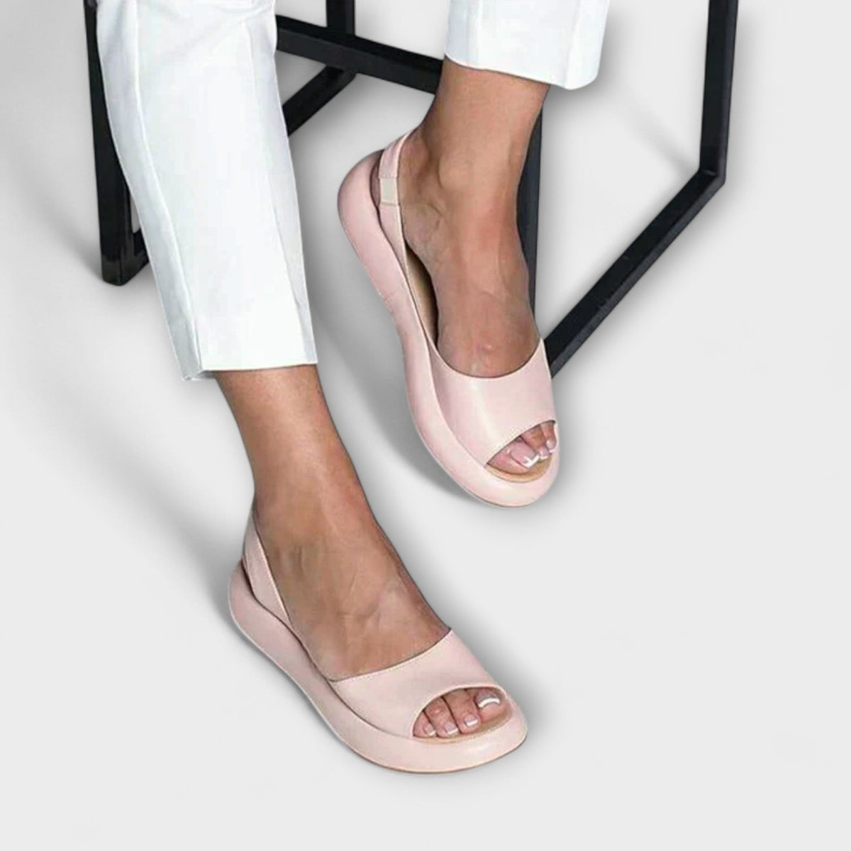 Edeltrud - Roze Blokhak Sandalen