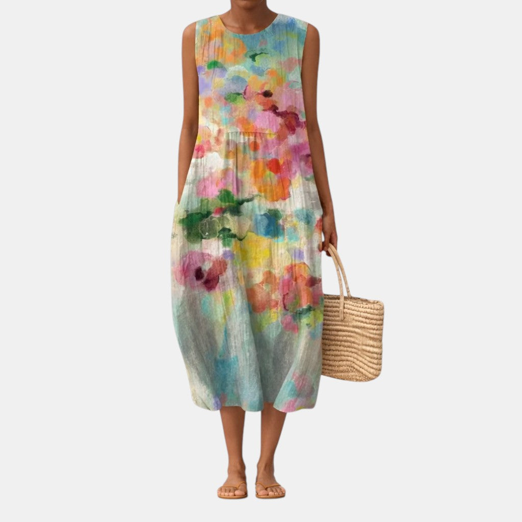 Karla™ | Elegante Multi-kleur Midi Jurk