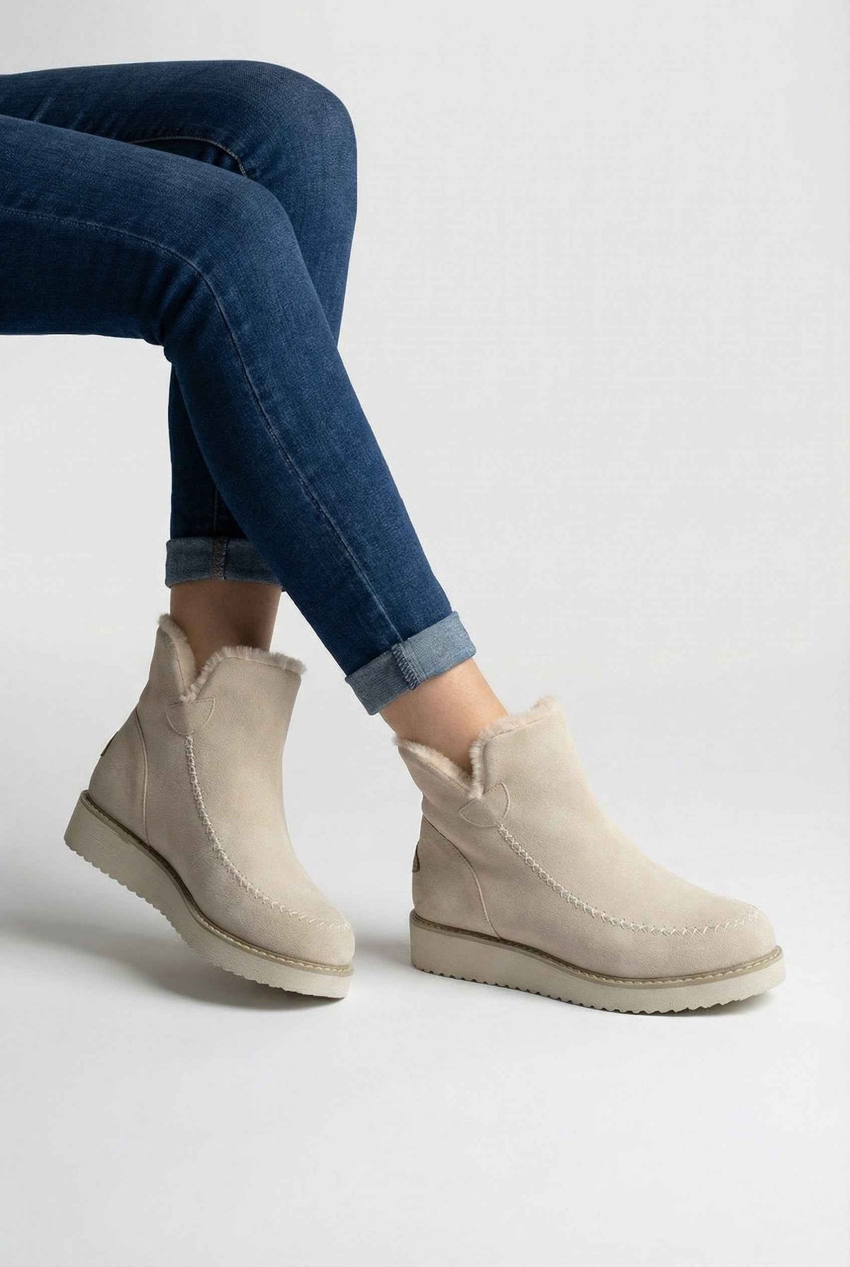 Victoria | Stylish Beige Ankle Boots with Eco-Friendly Sole - Lumina