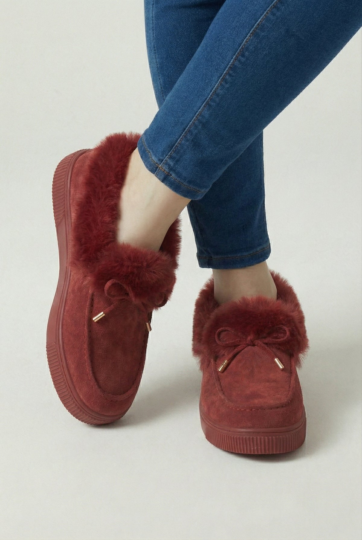 Victoria | Elegante Bordeaux Winterlaarzen met Warme Voering - Lumina